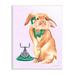 Stupell Industries Fluffy Bunny Rabbit Talking Green Rotary Phone Wall Plaque Art By Amelie Legault in Brown/Indigo | Wayfair am-924_wd_13x19