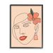 Stupell Industries Abstract Line Doodle Woman Lipstick Flower Blossom Canvas in Orange | 20 H x 16 W x 1.5 D in | Wayfair an-948_fr_16x20