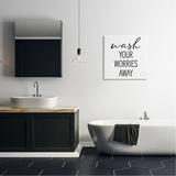 Stupell Industries Wash Your Worries Away Casual Bathroom Typography Oversized Stretched Canvas Wall Art By Lettered & Lined an-103_cn_24x24 Canvas | Wayfair