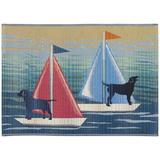 Red;blue Rectangle 2' x 2'10" Kitchen Mat - Breakwater Bay Smithies See Spot Sail Indoor/Outdoor Mat Kitchen Mat 25.2 x 25.2 x 0.12 in blueSynthetics | Wayfair