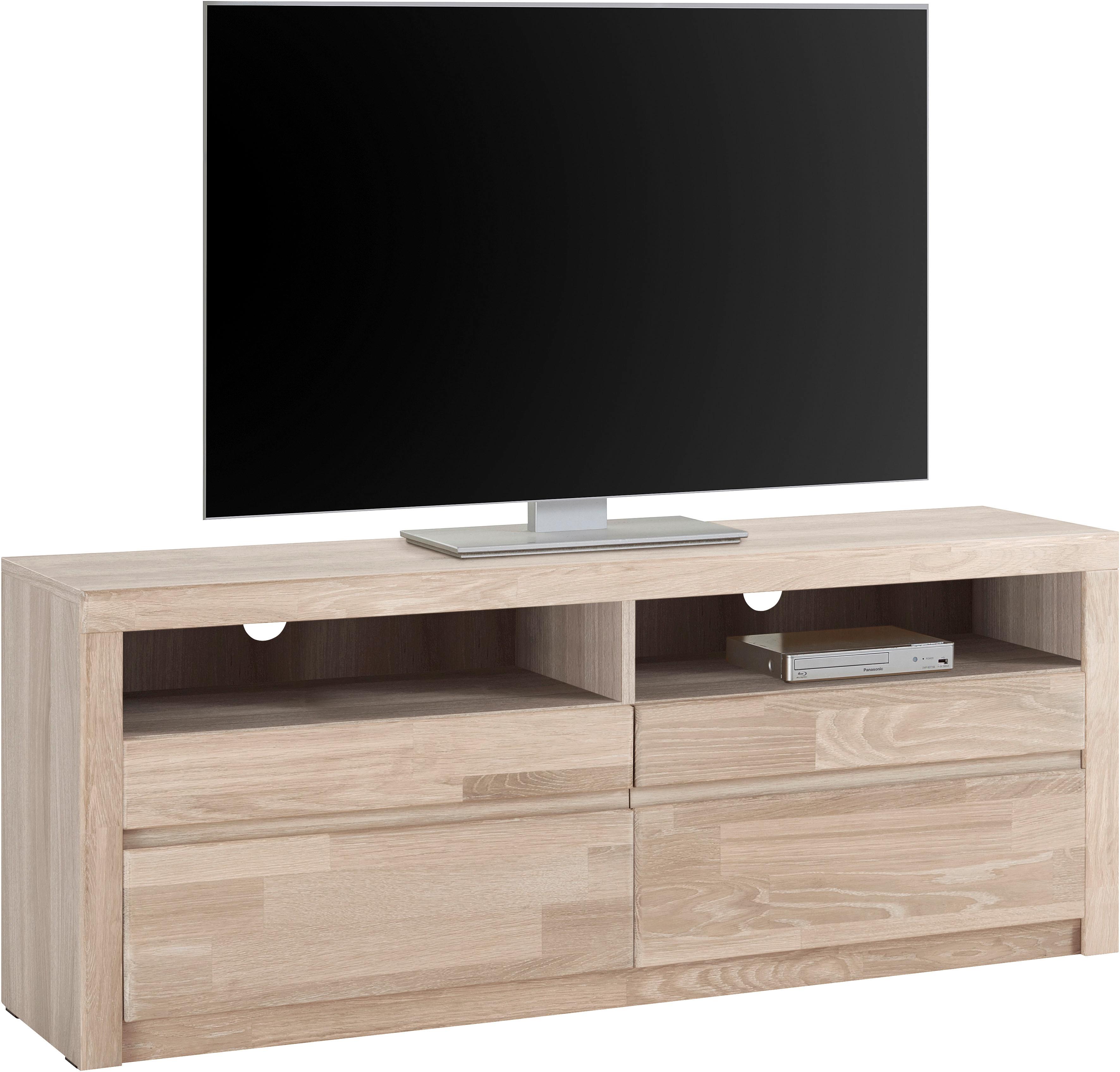 Lowboard HOME AFFAIRE "Silkeborg", braun (eiche weiß gekalkt teilmassiv), B:140cm H:55cm T:35cm, Holz teilmassiv, Sideboards, Breite 140 cm Image