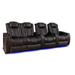 Valencia Tuscany Top Grain Nappa 11000 Leather Home Theater Seating Power Recliner Row of 4 Loveseat Left Dark Chocolate