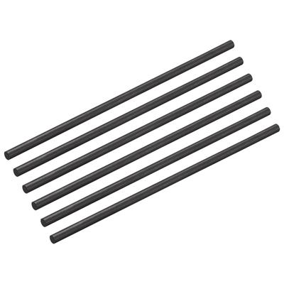 6pcs Carbon Fiber Rod, 6mm x 150mm for RC Plane DIY Quadcopter Arm - Black