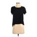 Topshop Short Sleeve T-Shirt: Black Polka Dots Tops - Women's Size 4