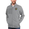 Men's Antigua Heather Gray Army Black Knights Course Full-Zip Jacket