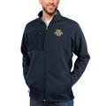 Men's Antigua Heather Navy Marquette Golden Eagles Course Full-Zip Jacket