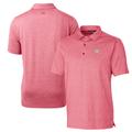 Men's Cutter & Buck Heather Red Wisconsin Badgers Forge Stretch Polo