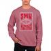 Men's Uscape Apparel Red SMU Mustangs Pigment Dyed Fleece Crewneck Sweatshirt