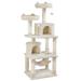 Beige 4-Level Large Cat Tree Condo with 2 Perches, 62.2" H, 34 LBS, Off-White