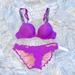 Victoria's Secret Swim | 2 Pc Set Vs 32a Bombshell Shine Strap Top + Bikini Bottoms Small | Color: Purple | Size: S