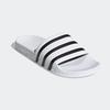 Badesandale ADIDAS ORIGINALS "ADILETTE", Gr. 43, weiß (weiß, core schwarz, weiß), Synthetik, sportlich, Schuhe Badelatschen Pantolette Schlappen