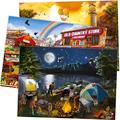 Jigsaw Puzzles For Adults 1000 − 3 Pack of Unique Puzzles for Adults and Kids Ages 8-10-12 and Up by QUOKKA − Enjoy Market, Lighthouse and Camping Designs for Women and Men - Games For Adults