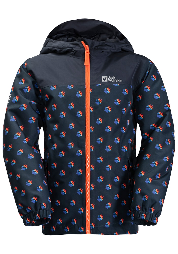 Funktionsjacke JACK WOLFSKIN "RAINBOW PAW JACKET K", Kinder, Gr. 128, night, blau, all, over, OBERSTOFF 100% POLYESTER FUTTER 100% POLYESTER FÜLLUNG 100% POLYESTER, Jacken Image