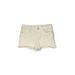 Ann Taylor LOFT Denim Shorts: Ivory Print Bottoms - Women's Size 26 - Stonewash