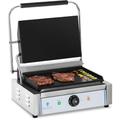 Machine a Panini Grill De Contact Simple Surface Lisse 300°C 2 200 w Emaillee - Argent