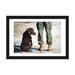 East Urban Home 'A Military Working Dog Waits for a Command from His Trainer' Photographic Print on Canvas Canvas, in Black/Gray | Wayfair