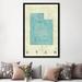 East Urban Home 'Utah Map' Graphic Art Print on Canvas Metal in Blue/Green/White | 60 H x 40 W x 1.5 D in | Wayfair