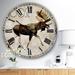 East Urban Home Moose Lodge 2 - Oversized Cottage Wall Clock Metal in Brown | 16 H x 16 W in | Wayfair F1BBE7390CBE4A2F8C6159D79EEDCF42