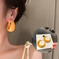 Boucles d'oreilles en forme de C pour femmes et filles nouveau corée jaune blanc Vintage