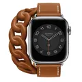 Bracelet en cuir double tour Swift pour Apple Watch 9 8 7 6 Band 5 3 iWatch SE Series 8