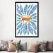 East Urban Home 'Jaguar, Blue Leaves' By Cat Coquillette Graphic Art Print on Wrapped Canvas Metal in Blue/Green/Yellow | Wayfair