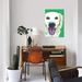 East Urban Home 'Golden Retriever On Emerald' By Kirstin Wood Graphic Art Print on Canvas Paper/Metal in Black/Pink/White | Wayfair