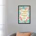 East Urban Home 'Happy Mind Happy Life' Graphic Art Print on Canvas, Cotton in Blue/Pink | 48 H x 32 W x 1.5 D in | Wayfair