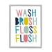 Stupell Industries Wash Brush Floss Flush Typography Wood in Brown | 14 H x 11 W x 1.5 D in | Wayfair brp-2240_gff_11x14