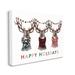 Stupell Industries Happy Holidays Christmas Reindeer Antlers Plaid Scarf Black Framed Giclee Texturized Art By Elizabeth Tyndall Canvas | Wayfair