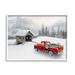 Stupell Industries Relaxing Snowcapped Mountain Scenery Vintage Red Truck Black Framed Giclee Texturized Art By Michael Shelton in Brown | Wayfair