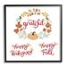 Stupell Industries Grateful Seasonal Thanksgiving Holiday Botanical Pumpkin Wreath Black Framed Giclee Texturized Art By Heather Strianese | Wayfair