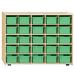 Wood Designs Contender 25 Compartment Cubby w/ Trays Wood in Green | 33.875 H x 46.75 W x 12 D in | Wayfair C16009LGF