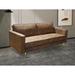 Everly Quinn Myla-Sofia Faux Square Arm Sofa w/ Reversible Cushions in, Dark Faux Faux in Brown | 33.1 H x 76 W x 31.9 D in | Wayfair