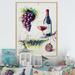 Fleur De Lis Living Grapes w/ Wine Bottle - Traditional Canvas Artwork Canvas, Cotton in White | 36 H x 24 W x 1 D in | Wayfair