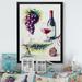 Fleur De Lis Living Grapes w/ Wine Bottle - Traditional Canvas Artwork Canvas, Cotton in White | 36 H x 24 W x 1 D in | Wayfair