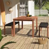 Beachcrest Home™ Boadicea Rectangular 4 - Person 35.4" Long Outdoor Dining Set Wood in Black/Brown | 66.9 W x 35.4 D in | Wayfair