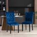 Winston Porter Velvet Dining Chairs, Classic Accent Parsons Chair Set Of 2,Black Wood/Upholstered/Velvet in Blue | 37.8 H x 18 W x 24 D in | Wayfair