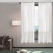 Eider & Ivory™ Risette Semi-Sheer Rod Pocket Curtain Panels Polyester in White/Brown | 96 H x 54 W in | Wayfair ECC3F8E5EEA540188126B038D56D9D9D