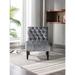 Accent Living Room Chair Leisure Chair with Rubber Wood Legs, Curved Armless Chairs Living Room Chairs for Small Spaces