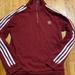 Adidas Sweaters | Adidas Half Zip Crew Neck Sweater With Pocket Size M | Color: Red/White | Size: M