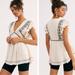 Free People Tops | Free People Falling Water Embroidered Ivory Cream Flowey Empire Waist Tunic Top | Color: Cream | Size: Xs