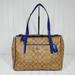 Coach Bags | Coach Signature Coated Canvas And Patent Leather Shoulder Bag 0126 | Color: Blue/Tan | Size: Os