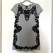 Anthropologie Dresses | Anthropologie B&W Striped Appliqu Short Sleeve Dress | Color: Black/White | Size: S