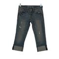 American Eagle Outfitters Jeans | American Eagle Capri / Crop Distressed Low Rise Jeans Size 4 New | Color: Blue | Size: 4