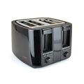 KitchenPerfected 4 Slice Wide Slot Toaster, 7 Browning Settings, Defrost/Reheat/Cancel, High Lift, Centralisation Even Toasting - Black - E2115BK