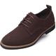 Mens Suede Shoes Dress Shoes Classic Oxford-Fashion Lace Up Derby Shoes Brown UK 6.5