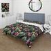 Designart 'Orchid & Bird Of Paradise Flowers With Tropic Green Leaves' Tropical Duvet Cover Set