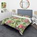 Designart 'Green And Red Tropical Leaves' Tropical Duvet Cover Set