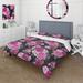 Designart 'Rose And Purple Rose Pattern' Traditional Duvet Cover Set