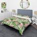 Designart 'Monstera And Palm Leaves With Tropical Flowers' Tropical Duvet Cover Set